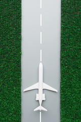 Airplane on takeoff runway