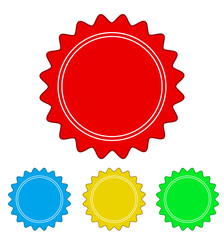 set of color circle seal stamp lace design, stock vector illustration, eps 10