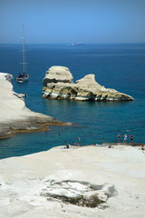 Sarakiniko beach in Milos in Greece
