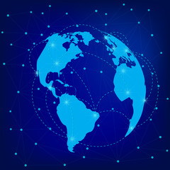 Naklejka premium Worldwide connection concept. Global communications network. Stock vector. Vector illustration EPS10. 