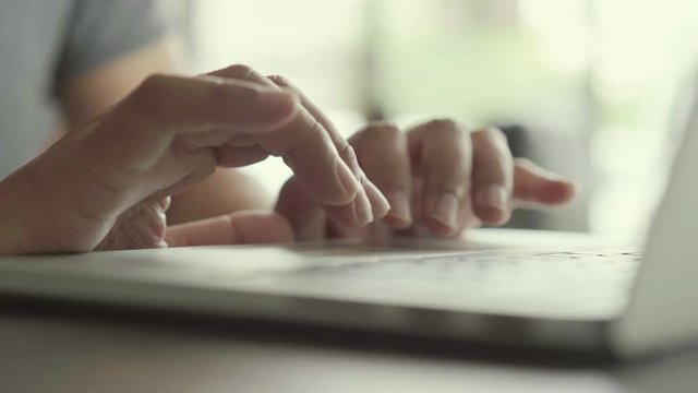 hand control on a laptop touchpad