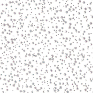 Seamless pattern in the form of placers of white pearls of different sizes. Elegant background. Illustration.