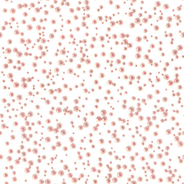 Seamless pattern in the form of placer pink pearls in different sizes. Elegant background. Illustration.