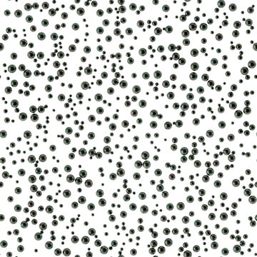 Seamless pattern in the form of placer black pearls in different sizes. Elegant background. Illustration.