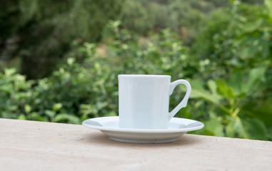 cup of turkish coffee on wooden table