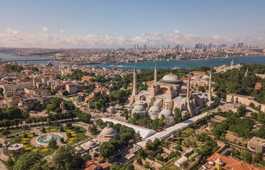 Aerial view of Hagia Sophia in Istanbul