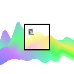 3D Wavy Background. Square Poster Dynamic Effect. Abstract Vector Illustration. Design Template. Modern Pattern.