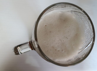beer froth in a glass