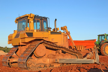 Bulldozer on a construction site