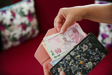 Obraz premium turkish currency, turkish money, cash, lira,