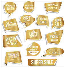 Fototapeta premium Promo sale labels collection gold and silver design 
