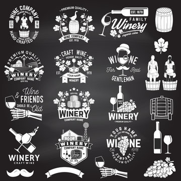 Set of winer company badge, sign or label. Vector illustration.