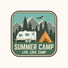 Fototapeta premium Summer camp. Vector illustration. Concept for shirt or logo, print, stamp or tee.