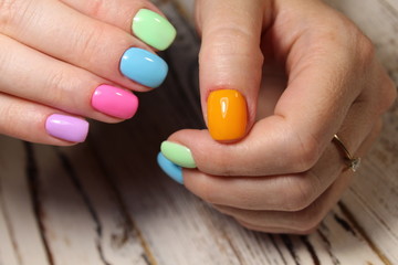 sexy multicolored manicure