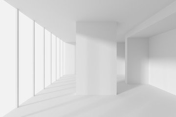 Fototapeta na wymiar Creative Modern Industrial Concept. White Room with Window