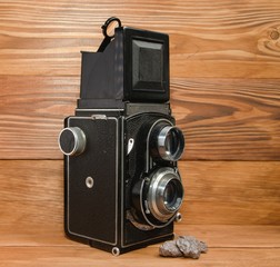 Old camera. SLR to 6 by 6 cm.