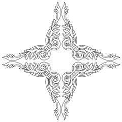 Vintage baroque ornament, corner. Retro pattern antique style acanthus. Decorative design element filigree calligraphy vector. - stock vector