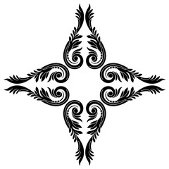 Vintage baroque ornament, corner. Retro pattern antique style acanthus. Decorative design element filigree calligraphy vector. - stock vector