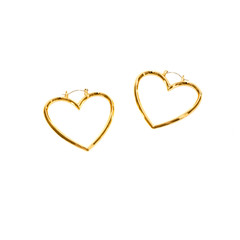 Gold Heart Shape Earrings