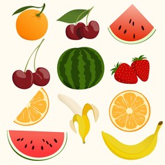 Set of fruits