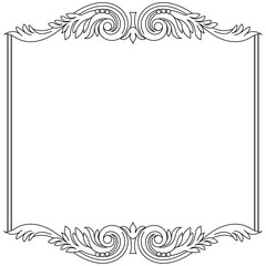 Vintage border frame engraving with retro ornament pattern in antique baroque style decorative design. Vector