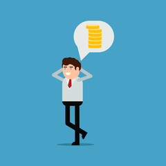 Businessman thinks about money