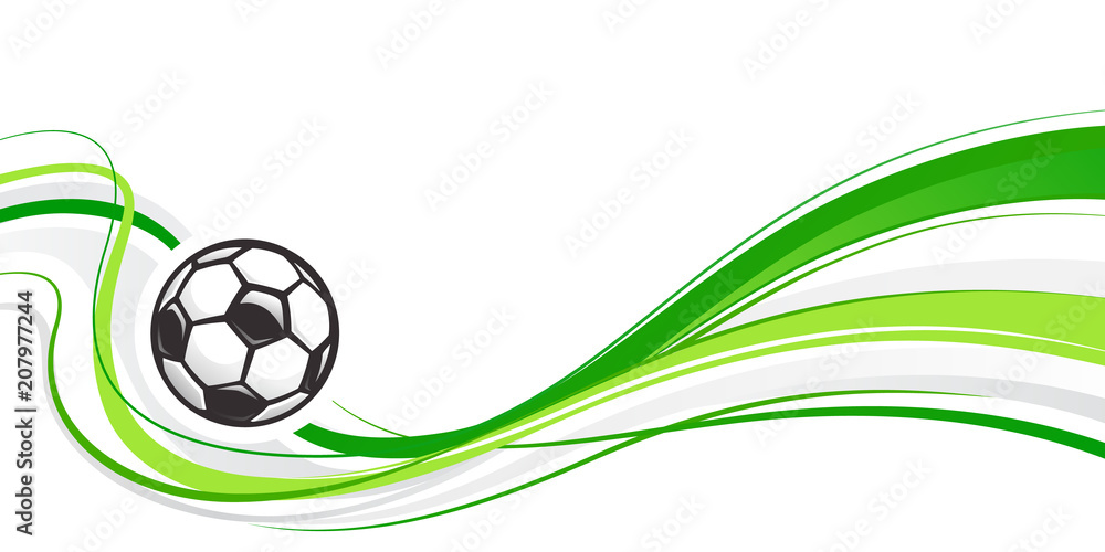 Wall mural soccer abstract background with ball and green waves. abstract wave football element for design. foo