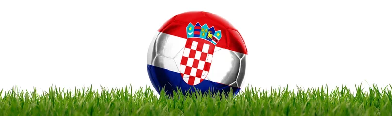 Papier Peint photo Foot Fussball mit kroatischer Flagge