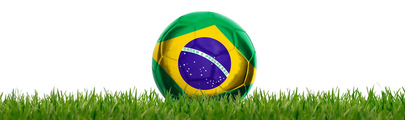 Fussball mit brasilianischer Flagge