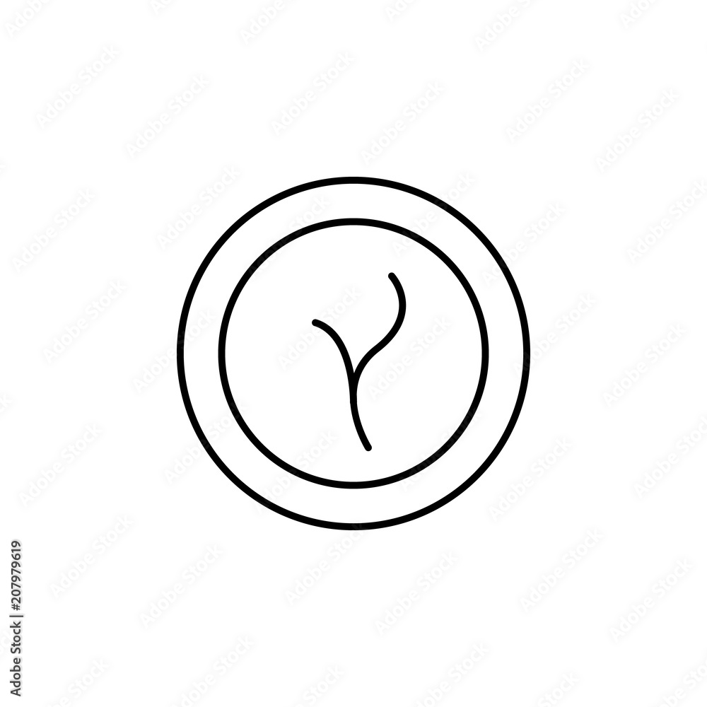 Poster greens in a plate outline icon. element of kitchen tools icon for mobile concept and web apps. thin 