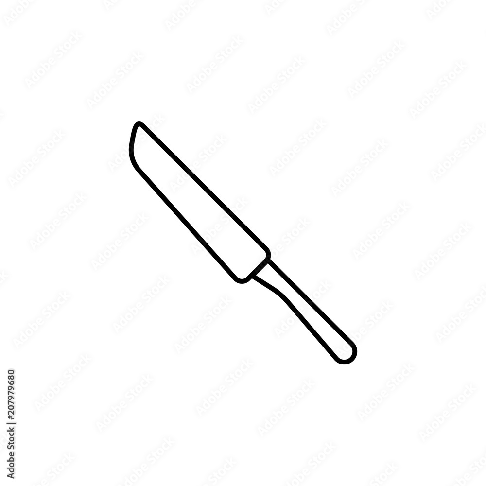 Poster meat knife outline icon. element of kitchen tools icon for mobile concept and web apps. thin line me
