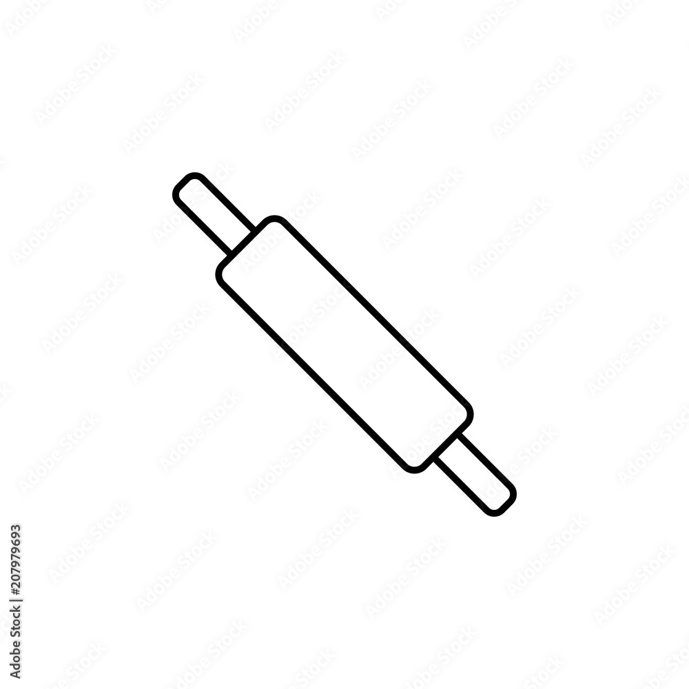 Poster rolling pin outline icon. Element of kitchen tools icon for mobile concept and web apps. Thin line rolling pin outline icon can be used for web and mobile