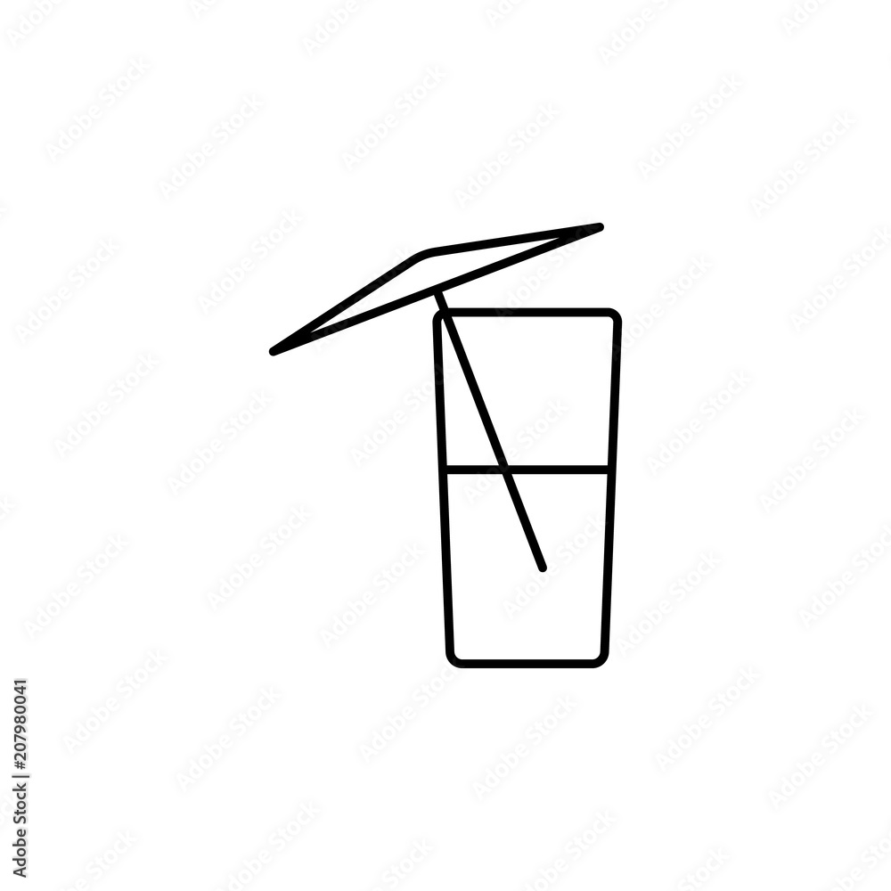 Aufkleber juice in a glass outline icon. element of kitchen tools icon for mobile concept and web apps. thin l