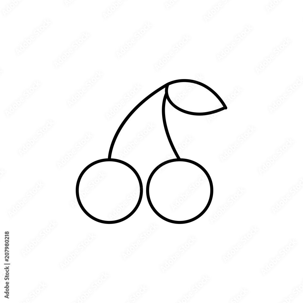 Poster cherry outline icon. element of kitchen tools icon for mobile concept and web apps. thin line cherry