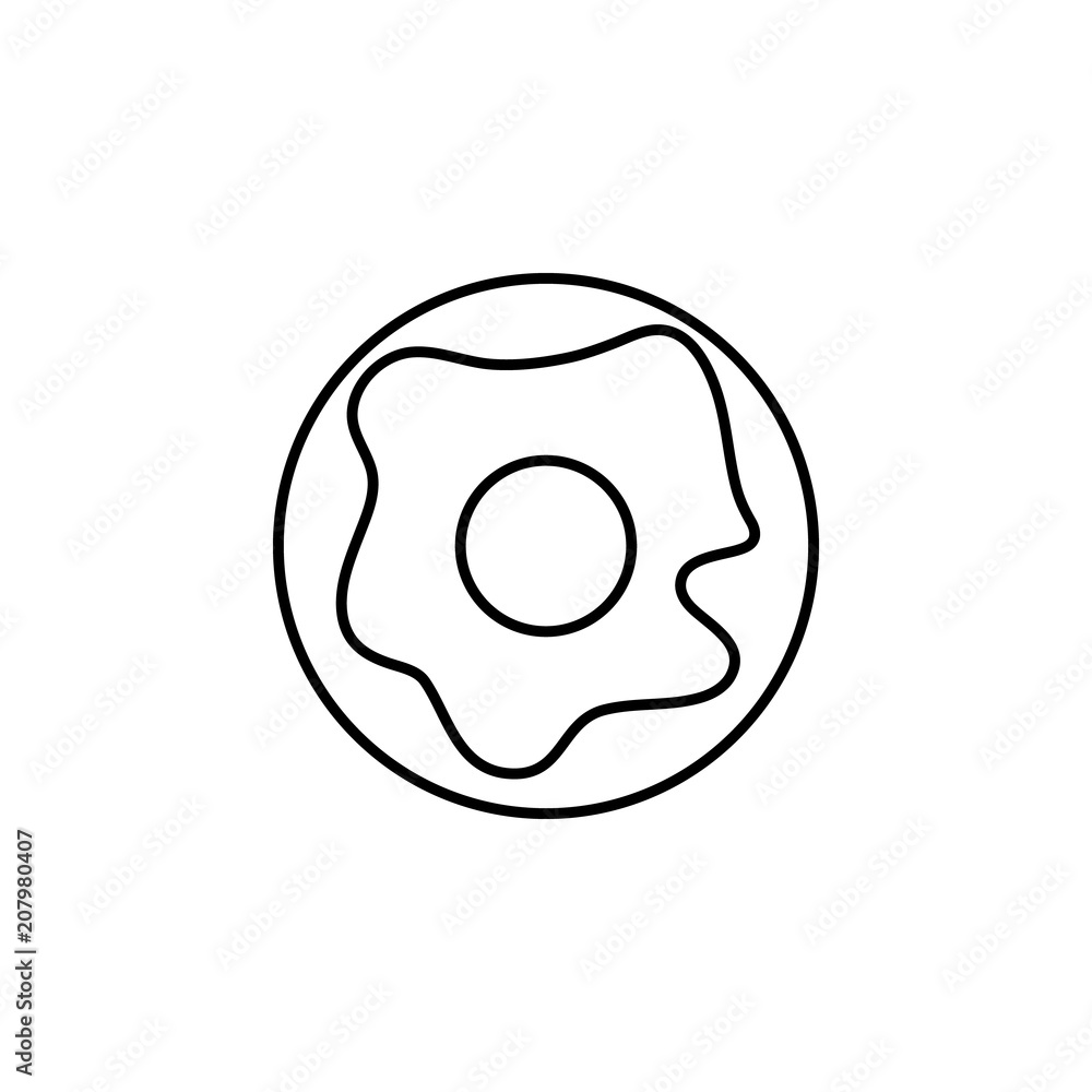 Poster fried eggs in a plate outline icon. element of kitchen tools icon for mobile concept and web apps. t