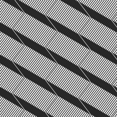 Obraz premium Abstract black and white striped background. Geometric pattern with visual distortion effect. Optical illusion. Op art.