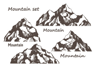 Mountains and rocks set