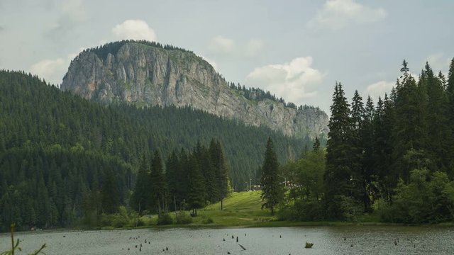 Timelapse in Romania in the mountains of the Red Lake