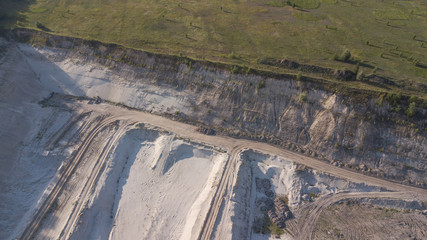 bulldozer in a sand quarry