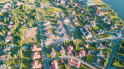 Stock aerial image of a residential neighborhood