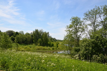 Obraz premium landscape Russia river forest