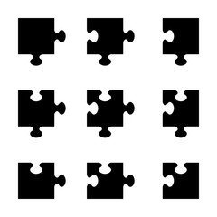 Set of jigsaw puzzle pieces in vector format - 207982015