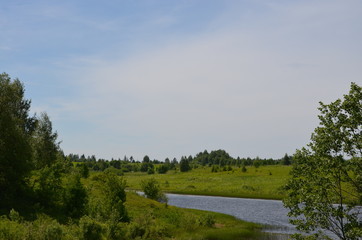 Obraz premium landscape Russia river forest