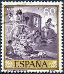 stamp printed by Spain shows the potter painted by Goya