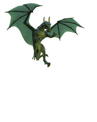 Obraz premium zielony smok na białym tle