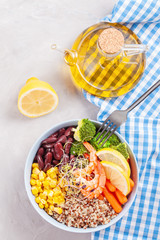 Vegetable vegetarian buddha bowl. Healthy food concept