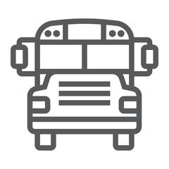 School bus line icon, school and education, transportation sign vector graphics, a linear pattern on a white background, eps 10.