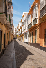 Fototapeta na wymiar Streets of the city of Cádiz. Spain
