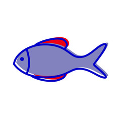 fish flat vector icon