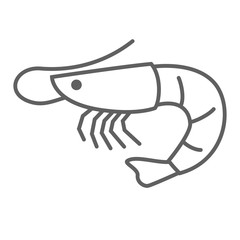 Shrimp flat vector icon